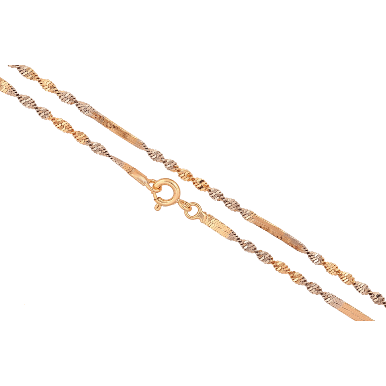 Ланцюжок Xuping колір Позолота 18K + Родій "Плетіння Супердиск" довжина 45см х 2.5мм фото №1