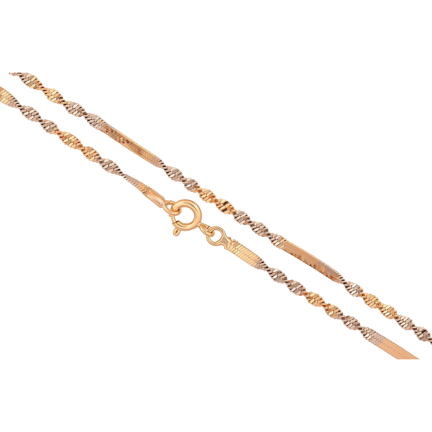 Ланцюжок Xuping колір Позолота 18K + Родій "Плетіння Супердиск" довжина 45см х 2.5мм фото №1