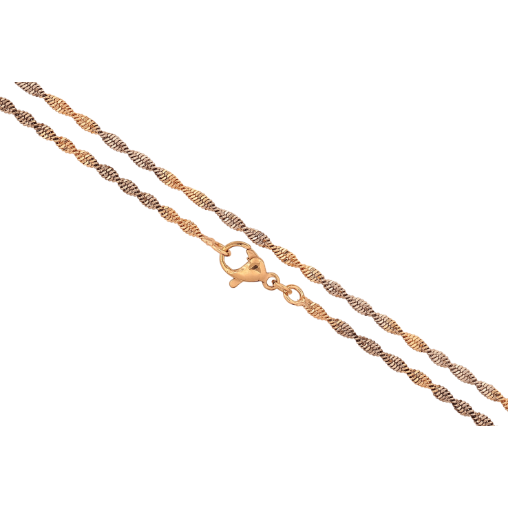 Ланцюжок Xuping колір Позолота 18K + Родій "Плетіння Супердиск" довжина 49см х 2мм фото №3