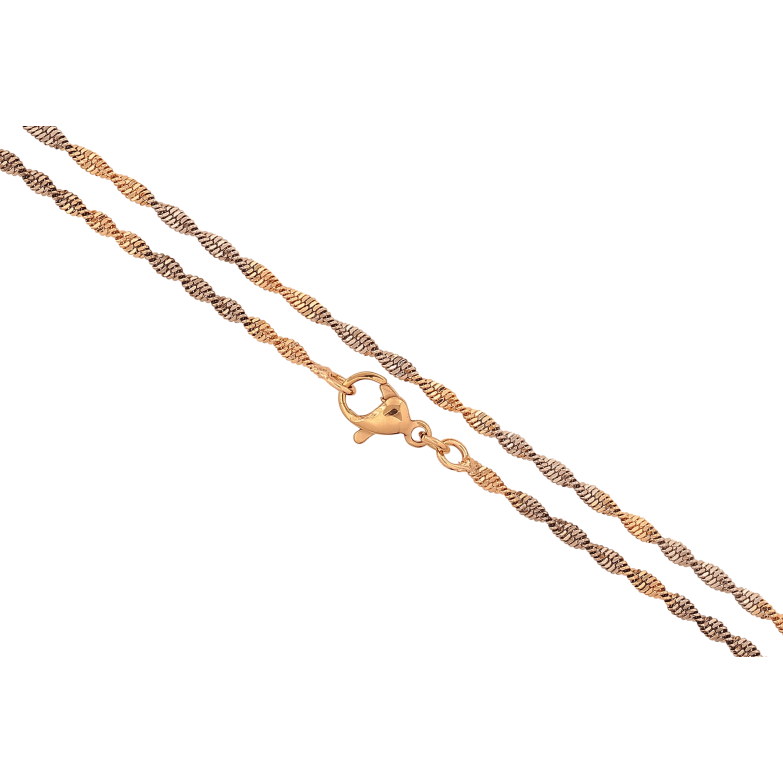 Ланцюжок Xuping колір Позолота 18K + Родій "Плетіння Супердиск" довжина 49см х 2мм фото №1