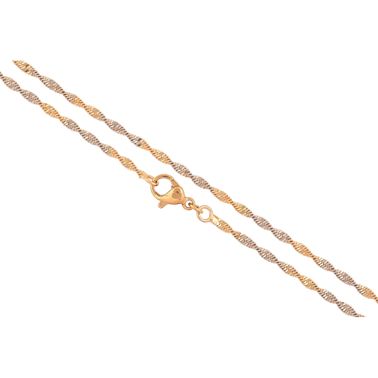 Ланцюжок Xuping колір Позолота 18K + Родій "Плетіння Супердиск" довжина 45см х 2мм фото №16