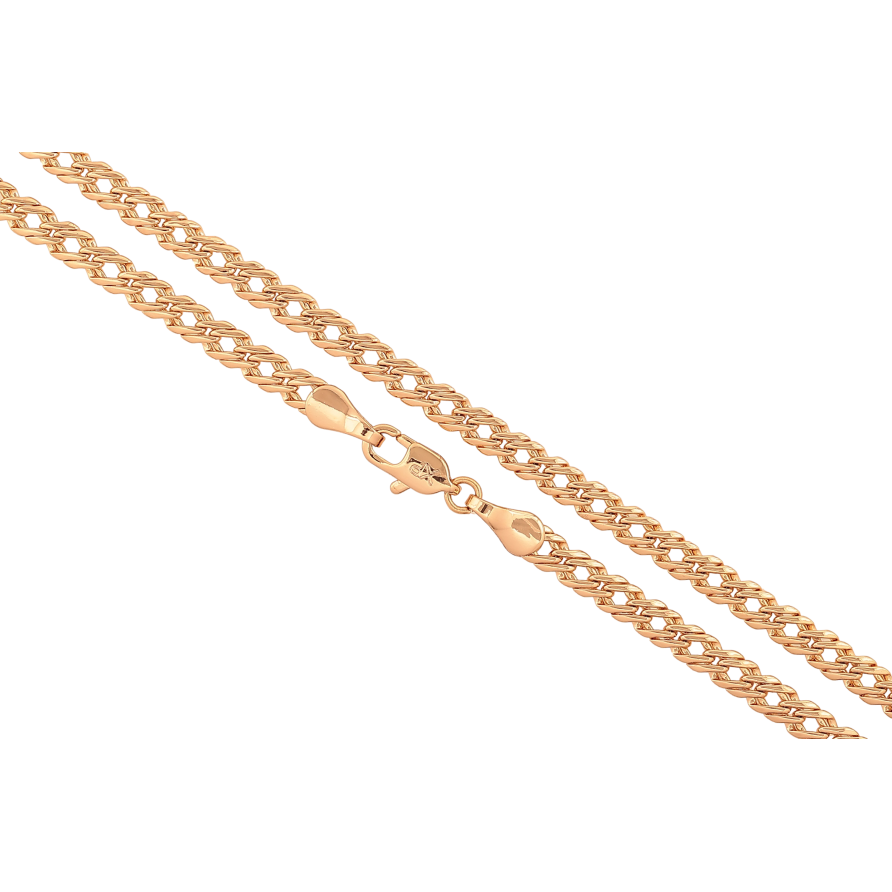 Цепочка Xuping цвет Позолота 18K "Плетение Двойной Ромб" длинна 50см х 4мм фото №1