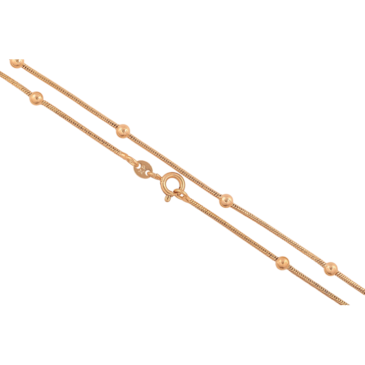 Ланцюжок Xuping колір Позолота 18K "Плетіння Ювелірний шнур з намистинами" довжина 50см х 1.5-3мм фото №14 Ланцюжок Xuping колір Позолота 18K "Плетіння Ювелірний шнур з намистинами" довжина 50см х 1.5-3мм фото №14