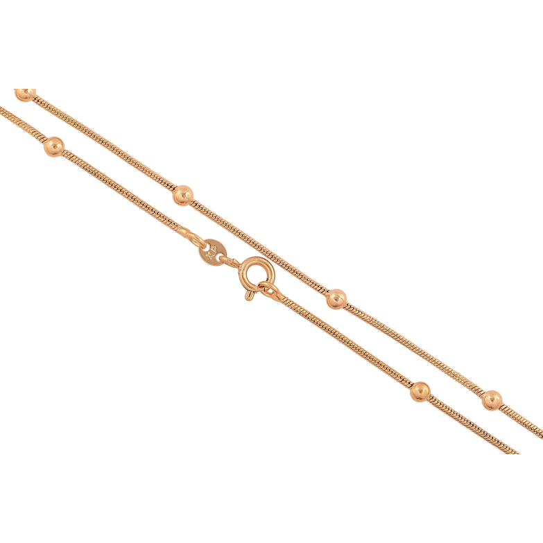 Ланцюжок Xuping колір Позолота 18K "Плетіння Ювелірний шнур з намистинами" довжина 50см х 1.5-3мм фото №11