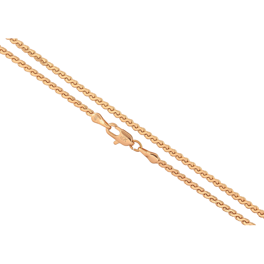 Ланцюжок Xuping колір Позолота 18K "Плетіння Серпантин" довжина 45см х 2мм фото №1