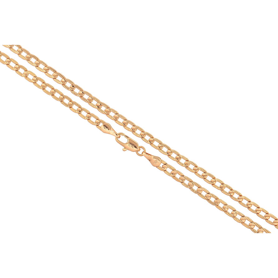 Ланцюжок Xuping колір Позолота 18K "Плетіння Панцирне з візерунком" довжина 45см х 3.5мм фото №1