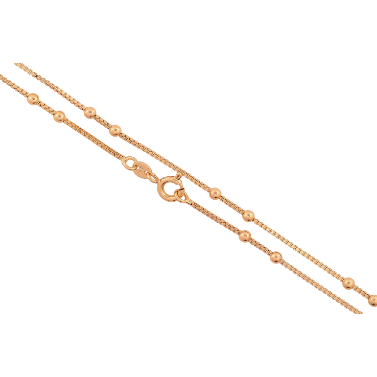 Ланцюжок Xuping колір Позолота 18K "Плетіння Венеціанське з намистинами" довжина 45см х 1-2.5мм фото №5