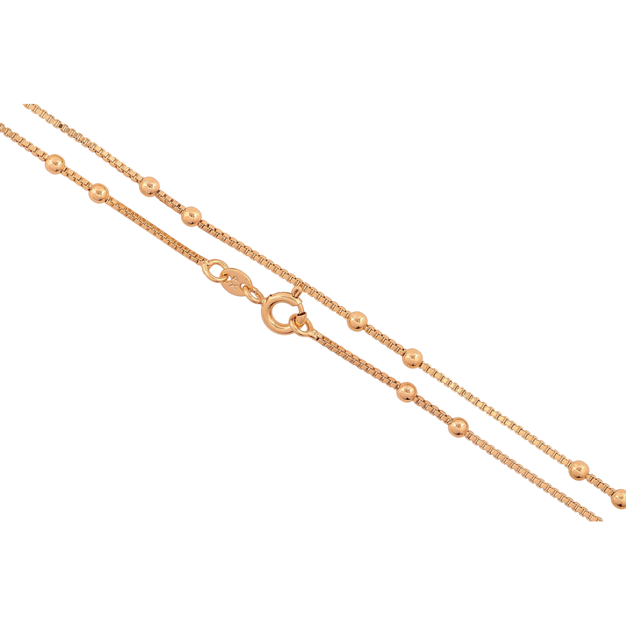 Ланцюжок Xuping колір Позолота 18K "Плетіння Венеціанське з намистинами" довжина 45см х 1-2.5мм фото №1