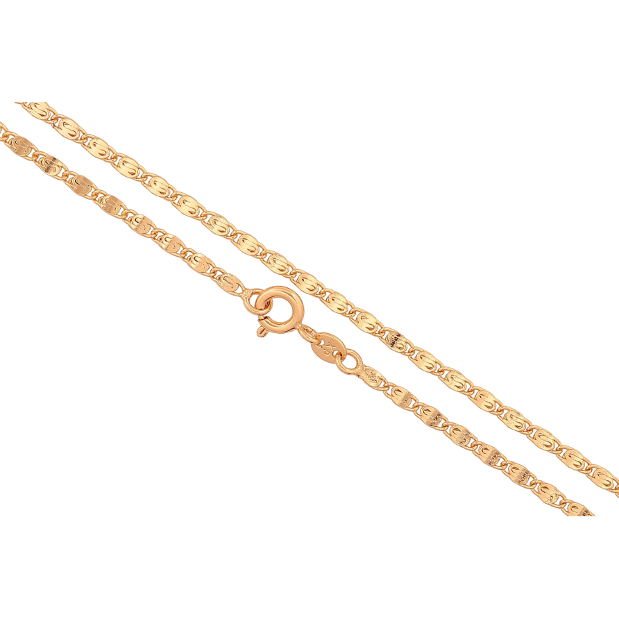 Ланцюжок Xuping колір Позолота 18K "Плетіння Равлик" довжина 45см х 2мм фото №1 Ланцюжок Xuping колір Позолота 18K "Плетіння Равлик" довжина 45см х 2мм фото №1