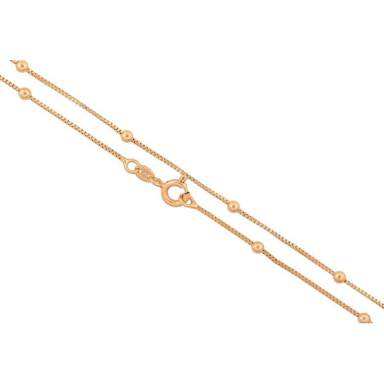 Цепочка Xuping цвет Позолота 18K "Плетение Венецианское с бусинами" длинна 45см х 1-2мм фото №1