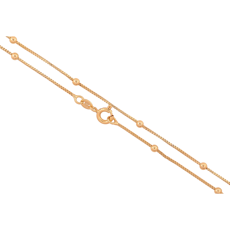 Ланцюжок Xuping колір Позолота 18K "Плетіння Венеціанське з намистинами" довжина 45см х 1-2мм фото №1