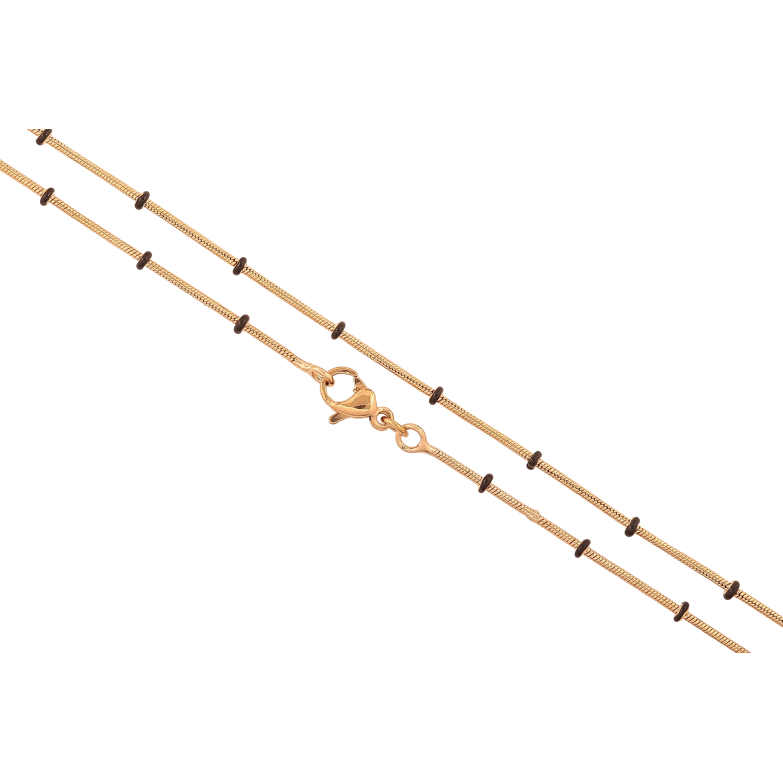 Цепочка Xuping цвет Позолота 18K "Плетение Ювелирный шнур с черными бусинами" длинна 45см х 1-2мм фото №1 Цепочка Xuping цвет Позолота 18K "Плетение Ювелирный шнур с черными бусинами" длинна 45см х 1-2мм фото №1