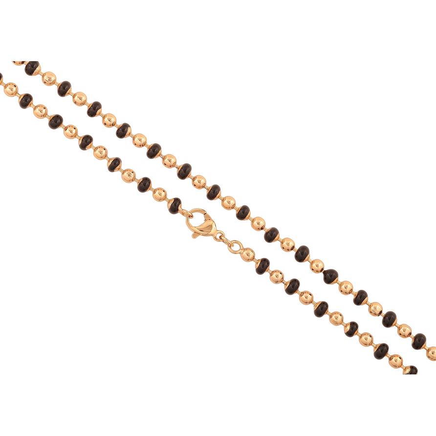 Ланцюжок Xuping колір Позолота 18K "Плетіння Перлина з чорною емаллю" довжина 45см х 3.5мм фото №1