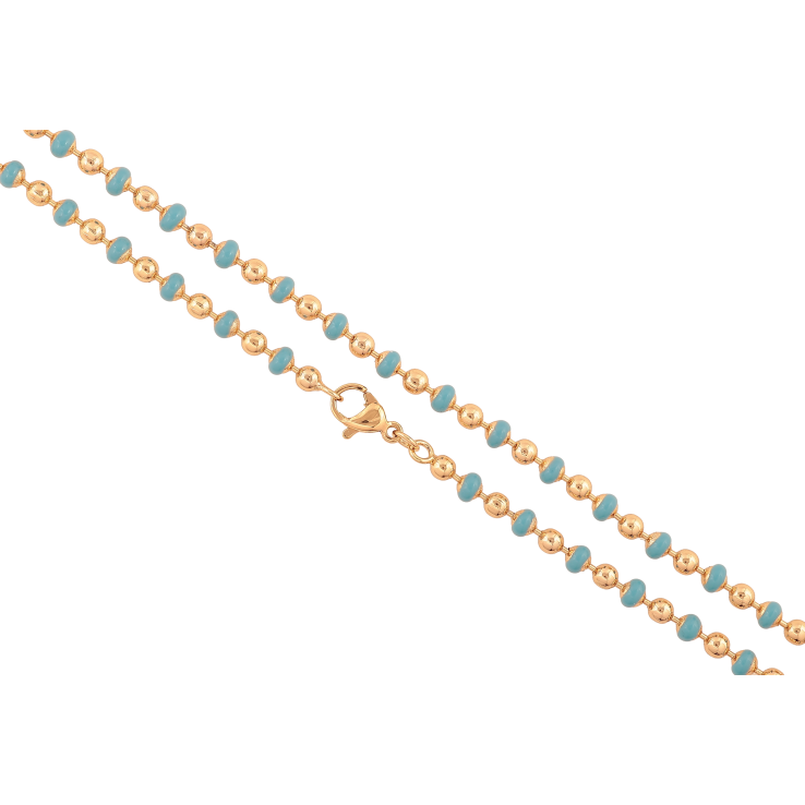 Ланцюжок Xuping колір Позолота 18K "Плетіння Перлина з блакитною емаллю" довжина 45см х 3.5мм фото №14 Ланцюжок Xuping колір Позолота 18K "Плетіння Перлина з блакитною емаллю" довжина 45см х 3.5мм фото №14