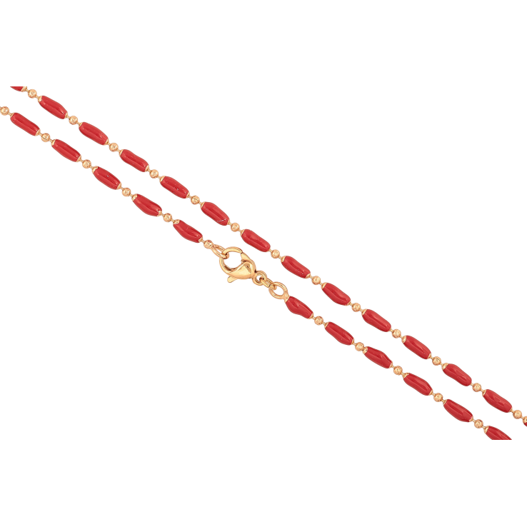 Ланцюжок Xuping колір Позолота 18K "Плетіння Перлина з червоною емаллю" довжина 45см х 1.5-3мм фото №14 Ланцюжок Xuping колір Позолота 18K "Плетіння Перлина з червоною емаллю" довжина 45см х 1.5-3мм фото №14