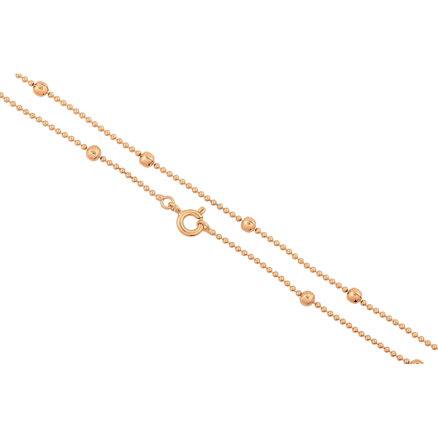 Цепочка Xuping цвет Позолота 18K "Плетение Перлина с бусинами" длинна 45см х 1-3мм фото №1