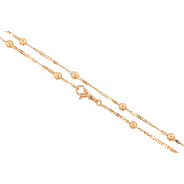 Ланцюжок Xuping колір Позолота 18K "Плетіння Морський ланцюг з намистинами" довжина 45см х 2-4мм фото №9