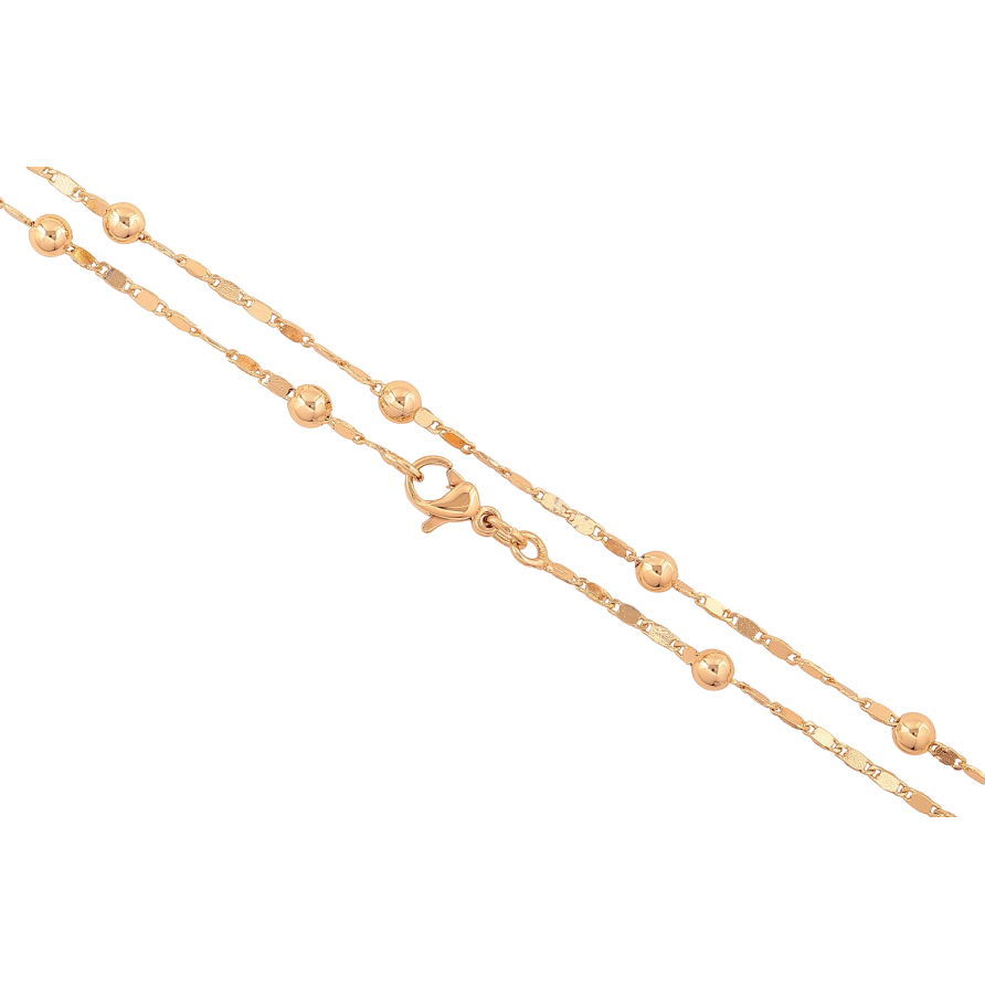 Ланцюжок Xuping колір Позолота 18K "Плетіння Морський ланцюг з намистинами" довжина 45см х 2-4мм фото №1