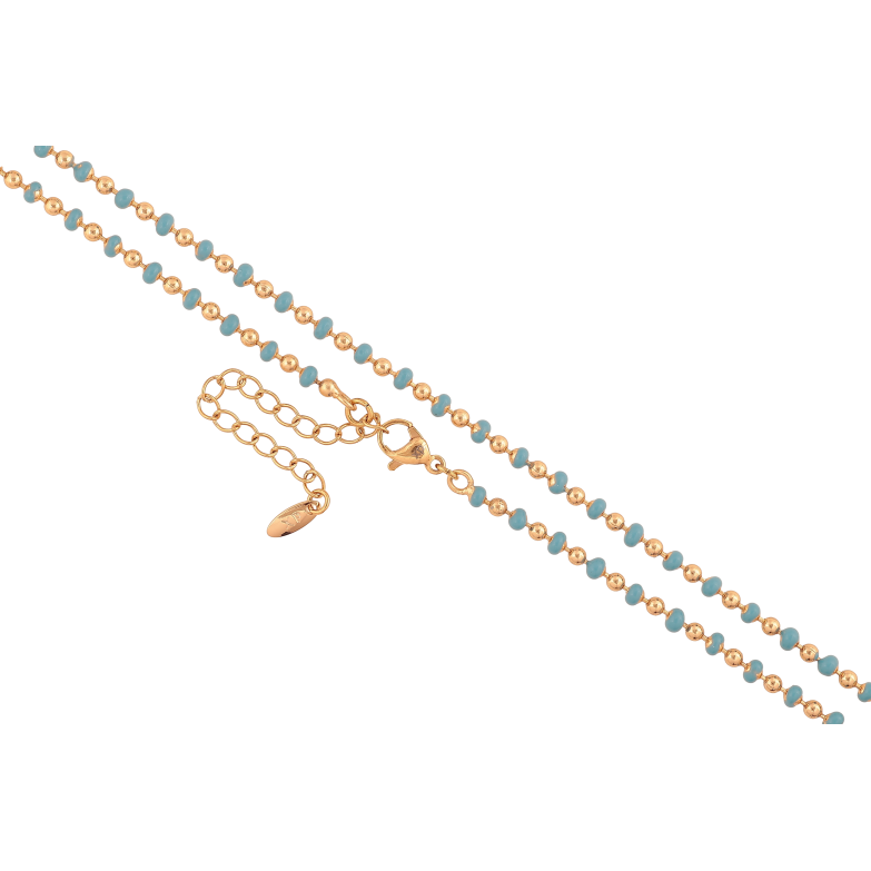 Ланцюжок Xuping колір Позолота 18K "Плетіння Перлина з блакитною емаллю" довжина 45-50см х 2-3мм фото №1