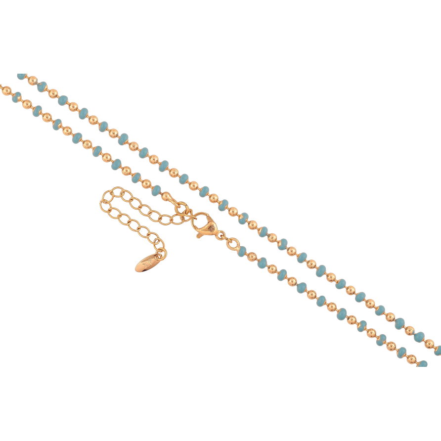 Ланцюжок Xuping колір Позолота 18K "Плетіння Перлина з блакитною емаллю" довжина 45-50см х 2-3мм фото №1