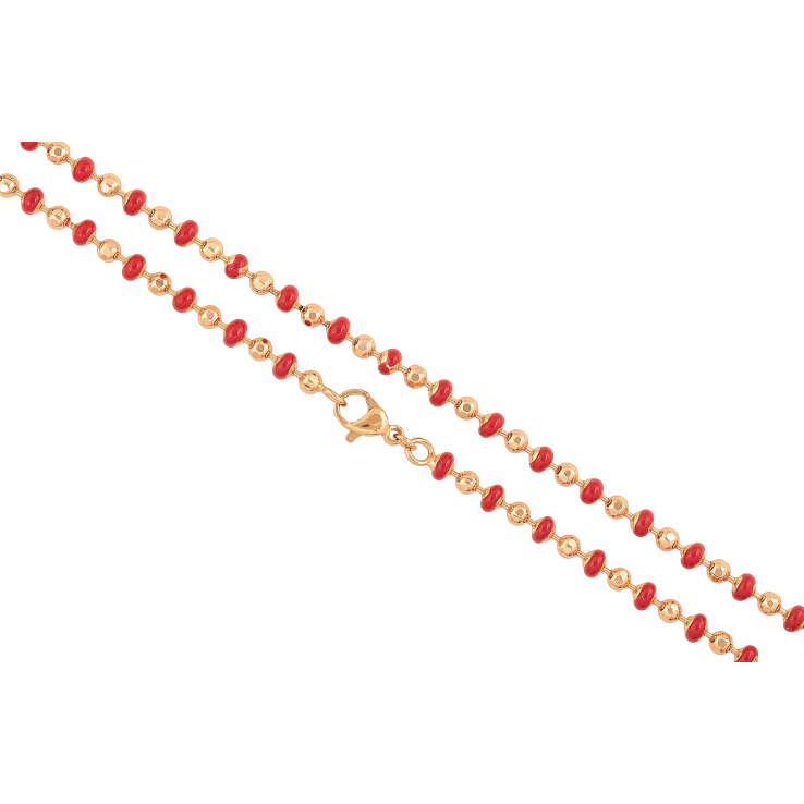 Ланцюжок Xuping колір Позолота 18K "Плетіння Перлина з червоною емаллю" довжина 44см х 3-4мм фото №18 Ланцюжок Xuping колір Позолота 18K "Плетіння Перлина з червоною емаллю" довжина 44см х 3-4мм фото №18