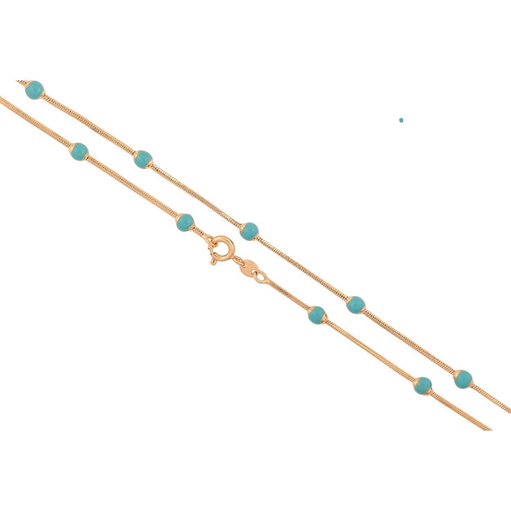 Ланцюжок Xuping колір Позолота 18K "Плетіння Ювелірний шнур з блакитними намистинами" довжина 45см х 1-4мм фото №18 Ланцюжок Xuping колір Позолота 18K "Плетіння Ювелірний шнур з блакитними намистинами" довжина 45см х 1-4мм фото №18