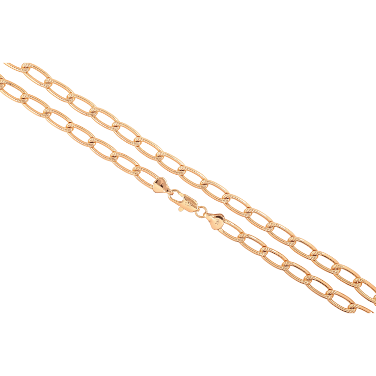 Ланцюжок Xuping колір Позолота 18K "Плетіння Панцирне з візерунком" довжина 49см х 6мм фото №4 Ланцюжок Xuping колір Позолота 18K "Плетіння Панцирне з візерунком" довжина 49см х 6мм фото №4