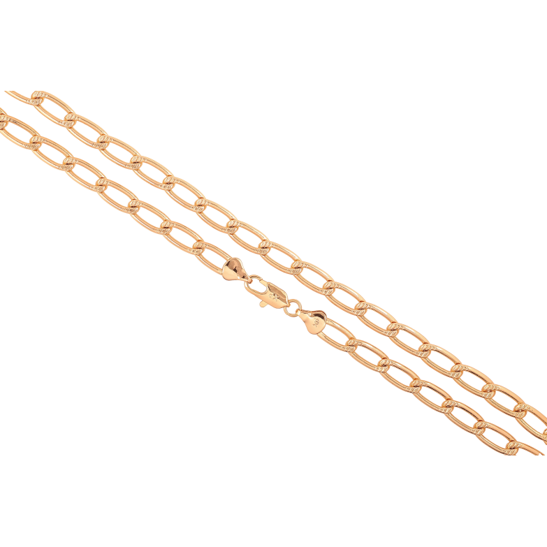 Ланцюжок Xuping колір Позолота 18K "Плетіння Панцирне з візерунком" довжина 49см х 6мм фото №1