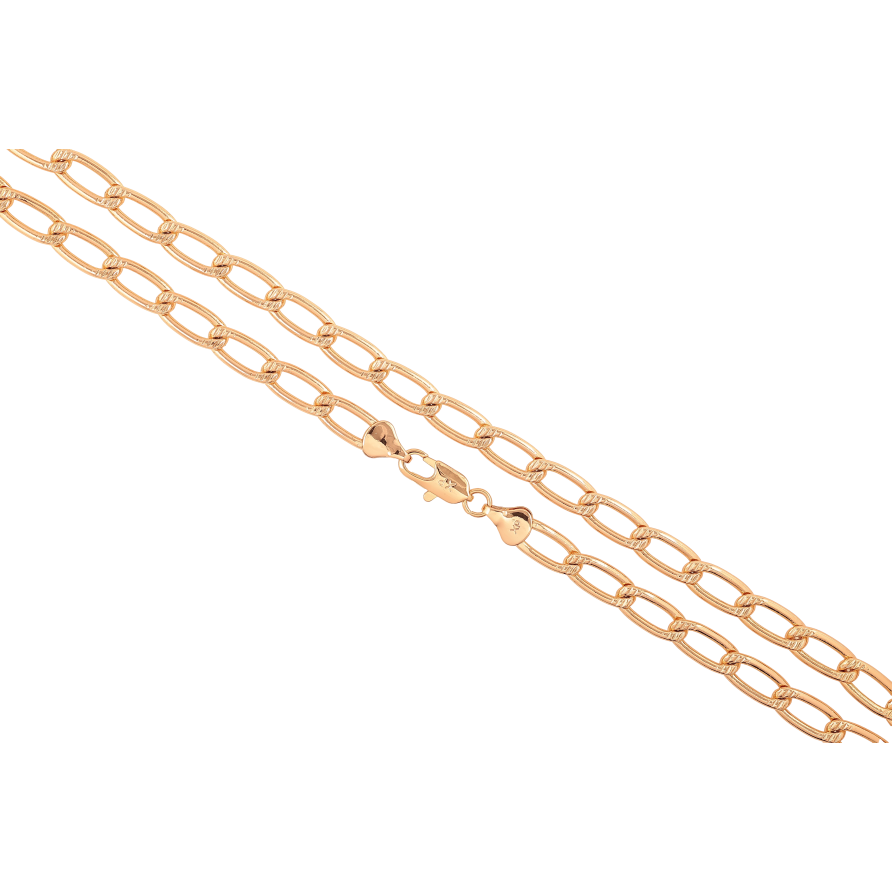 Ланцюжок Xuping колір Позолота 18K "Плетіння Панцирне з візерунком" довжина 49см х 6мм фото №1