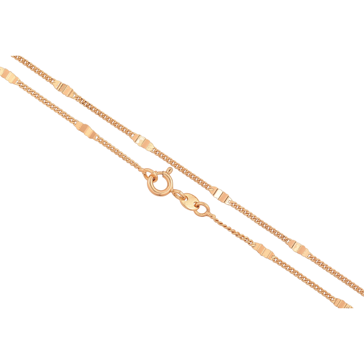 Ланцюжок Xuping колір Позолота 18K "Плетіння Панцирне з прокаткою" довжина 50см х 1-2мм фото №2