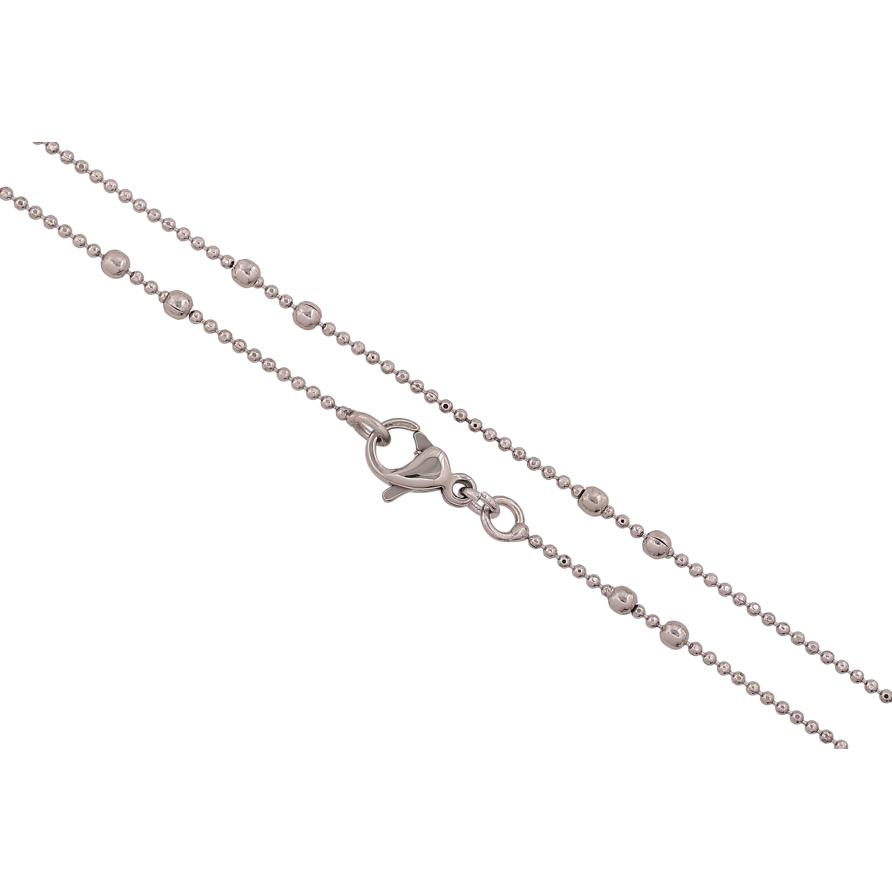 Цепочка Xuping цвет Родий "Плетение Перлина с бусинами" длина 45см х 1-2мм фото №1 Цепочка Xuping цвет Родий "Плетение Перлина с бусинами" длина 45см х 1-2мм фото №1