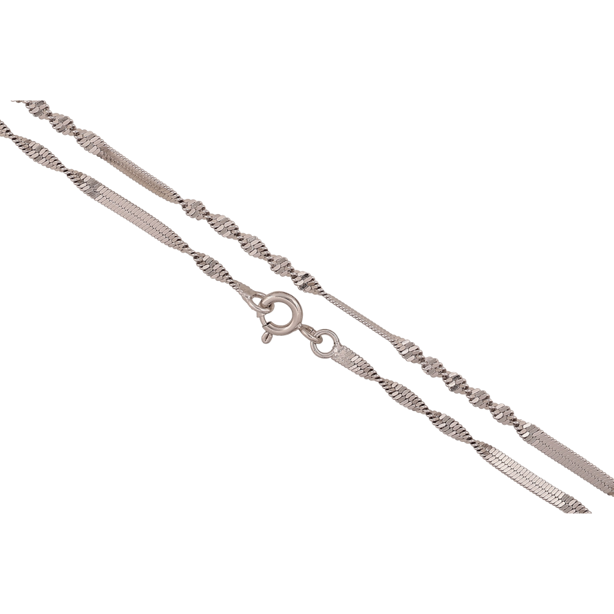 Ланцюжок Xuping колір Родій "Плетіння комбіноване" довжина 45см х 2мм фото №1
