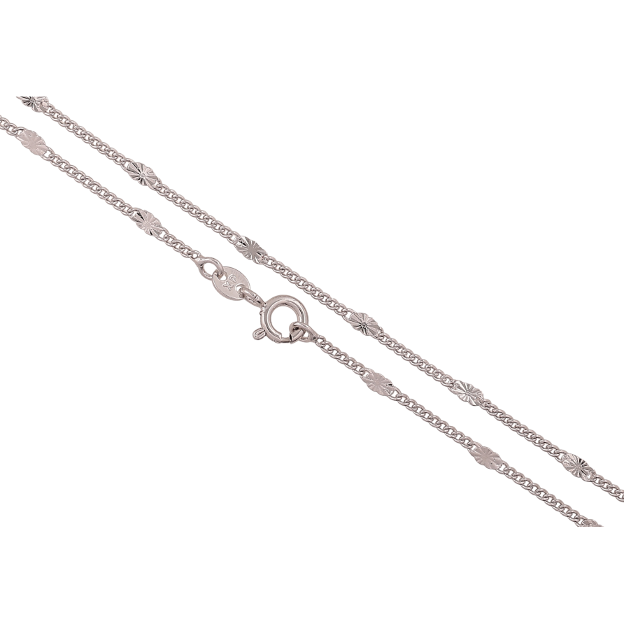 Ланцюжок Xuping колір Родій "Плетіння Панцирне з прокатаними зірочками" довжина 45см х 1-2мм фото №1 Ланцюжок Xuping колір Родій "Плетіння Панцирне з прокатаними зірочками" довжина 45см х 1-2мм фото №1