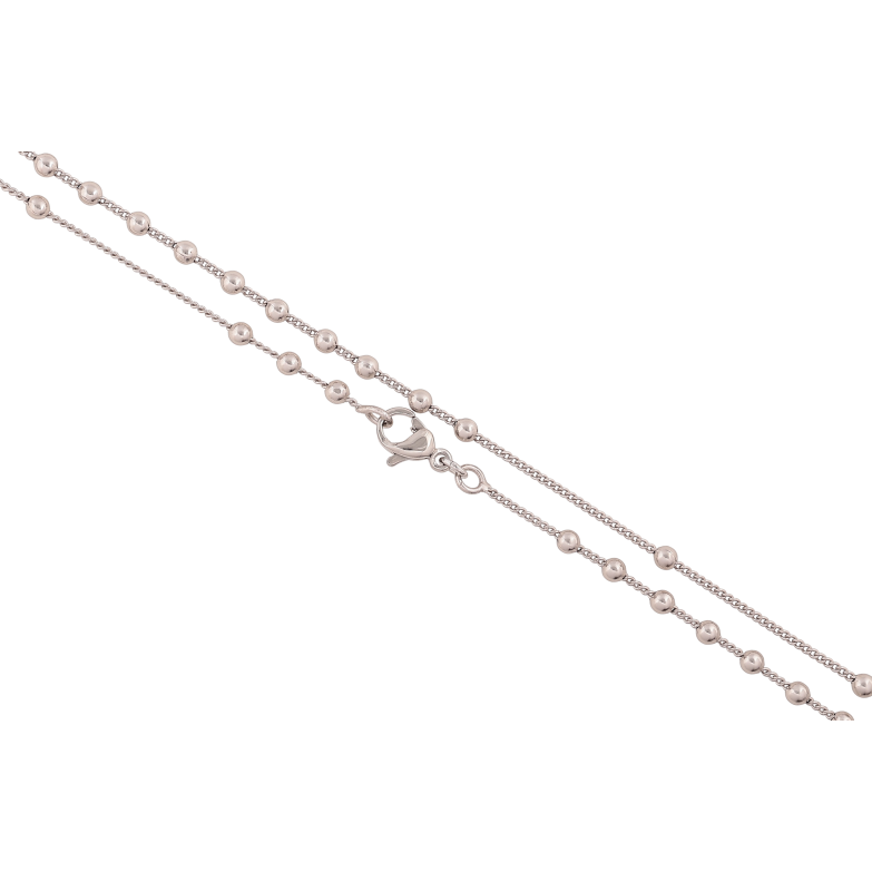 Цепочка Xuping цвет Родий "Плетение Якорное с бусинами" длина 46см х 1-2.5мм фото №1