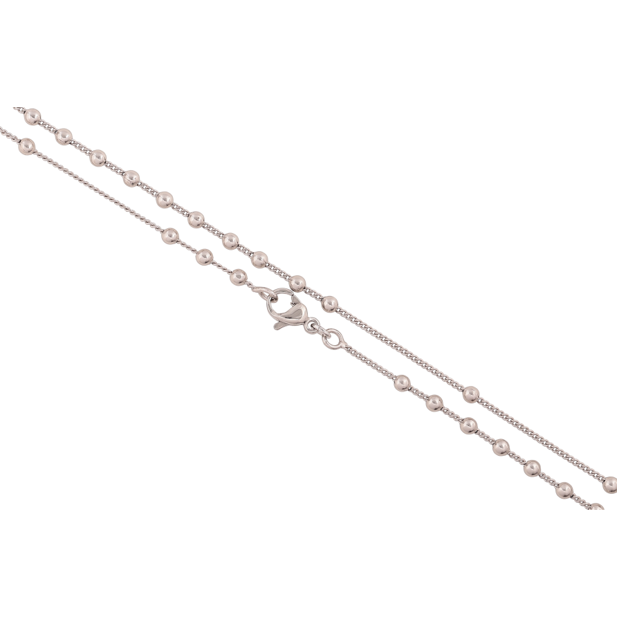 Ланцюжок Xuping колір Родій "Плетіння Якірне з намистинами" довжина 46см х 1-2.5мм фото №1