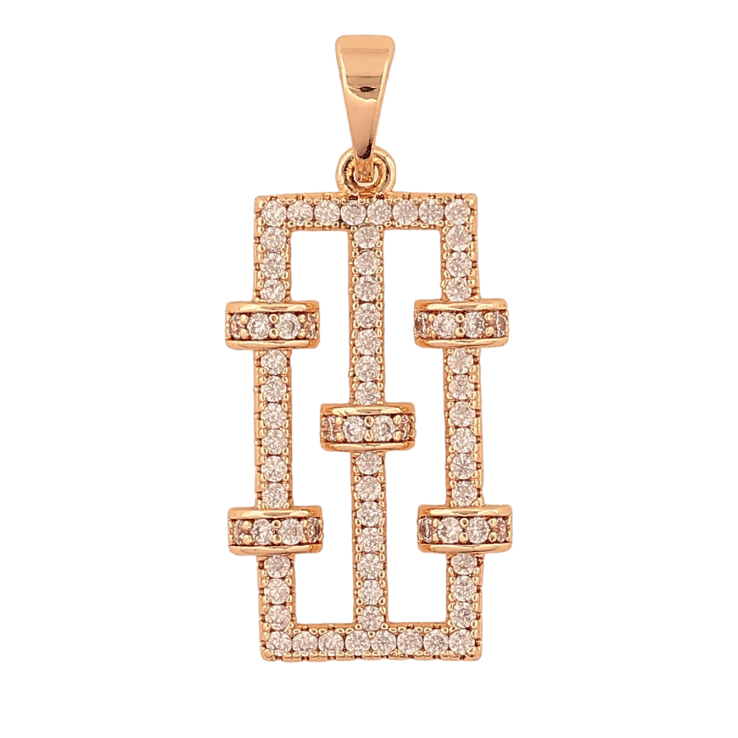 Кулон Xuping M&L колір 18K "Візерунок з інкрустацією кристалами" для ланцюжка до 5мм фото №4