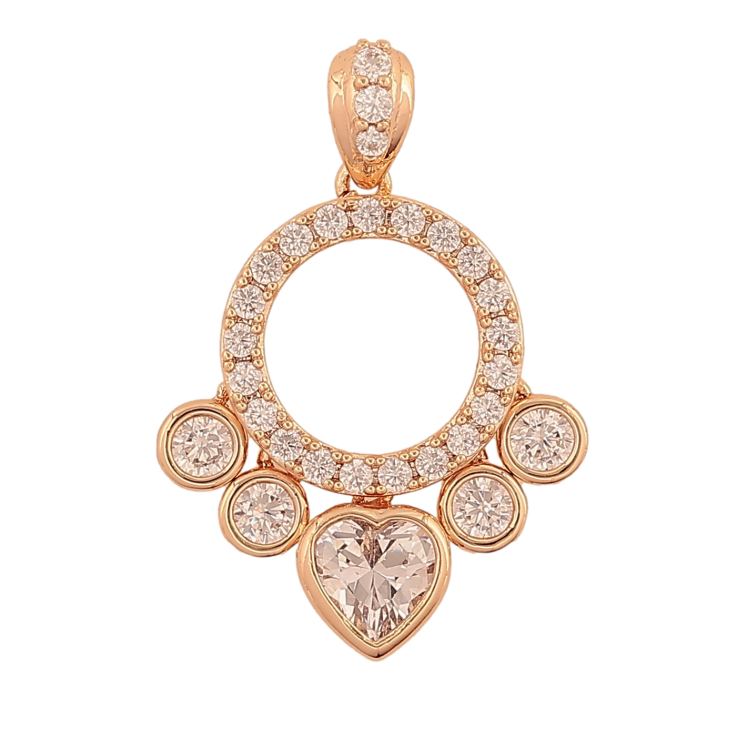 Кулон Xuping M&L колір 18K "Візерунок з кристалами" для ланцюжка до 4мм фото №16