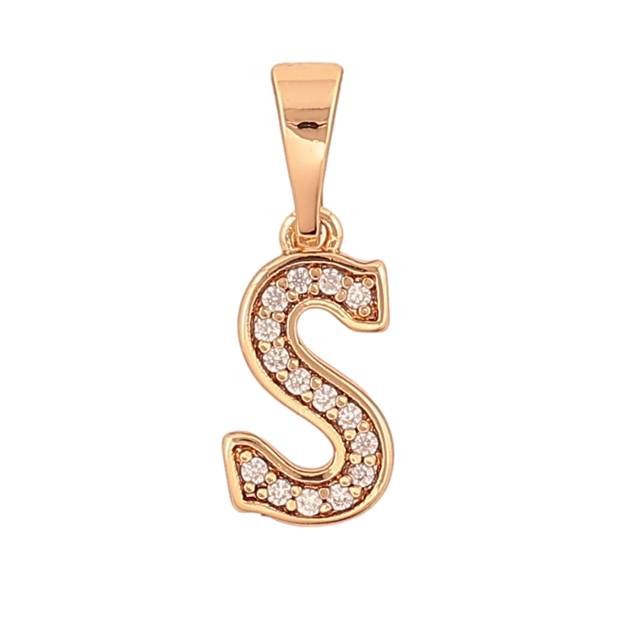 Кулон Xuping колір Позолота 18K "Літера S" для ланцюжка до 5мм фото №1