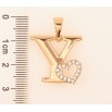 Кулон Xuping цвет Позолота 18K "Буква Y с сердечком" для цепочки до 7мм фото №2