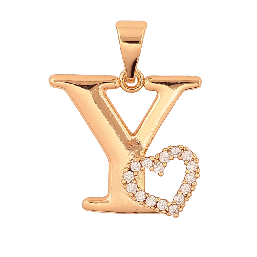 Кулон Xuping цвет Позолота 18K "Буква Y с сердечком" для цепочки до 7мм фото №1