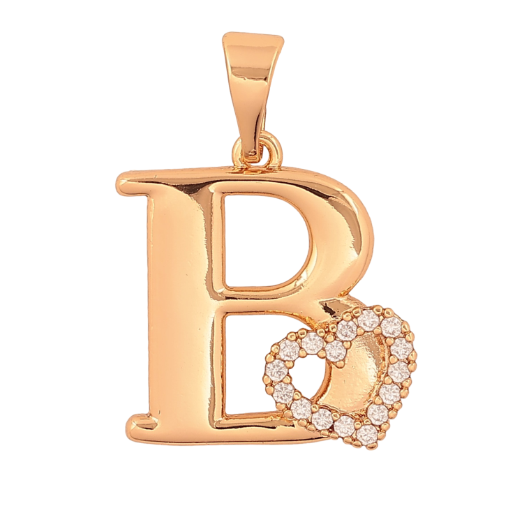 Кулон Xuping колір Позолота 18K "Літера B з серцем" для ланцюжка до 7мм фото №8