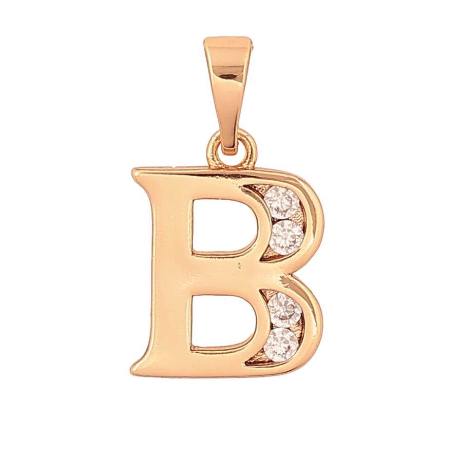 Кулон Xuping колір Позолота 18K "Літера B" для ланцюжка до 5мм фото №1 Кулон Xuping колір Позолота 18K "Літера B" для ланцюжка до 5мм фото №1