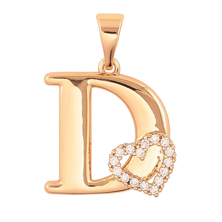 Кулон Xuping колір Позолота 18K "Літера D з серцем" для ланцюжка до 7мм фото №10