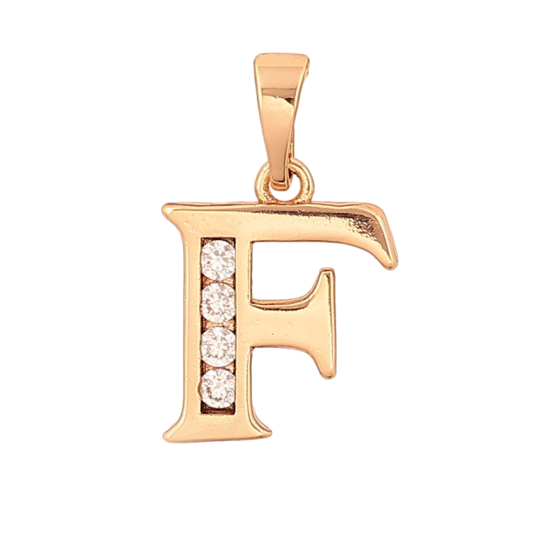 Кулон Xuping цвет Позолота 18K "Буква F" для цепочки до 5мм фото №1