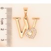 Кулон Xuping цвет Позолота 18K "Буква W с сердечком" для цепочки до 7мм фото №2