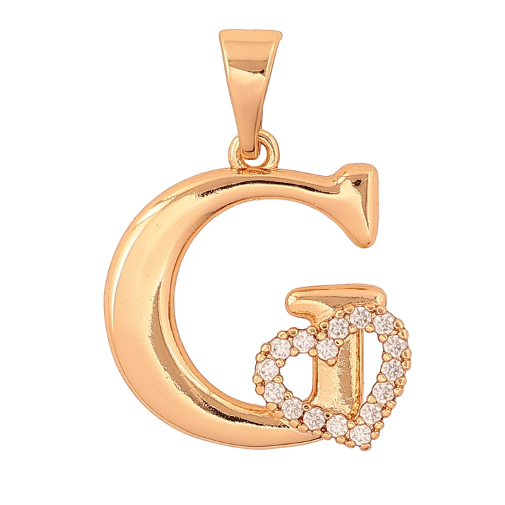 Кулон Xuping колір Позолота 18K "Літера G з серцем" для ланцюжка до 7мм фото №12