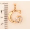 Кулон Xuping колір Позолота 18K "Літера G з серцем" для ланцюжка до 7мм фото №2