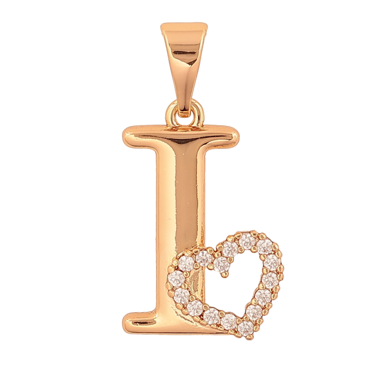 Кулон Xuping колір Позолота 18K "Літера I з серцем" для ланцюжка до 7мм фото №14