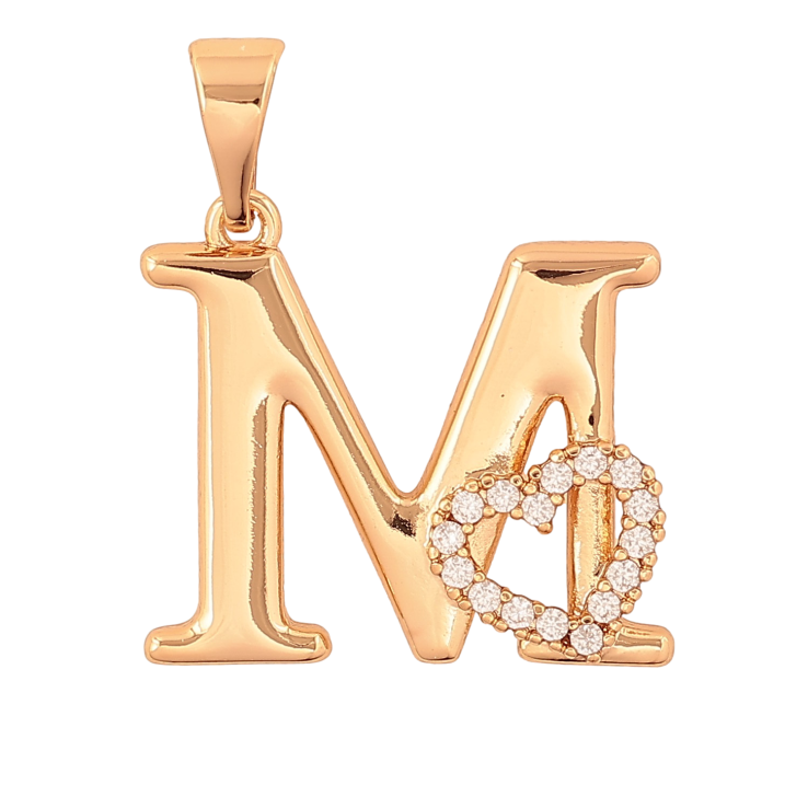 Кулон Xuping колір Позолота 18K "Літера M з серцем" для ланцюжка до 7мм фото №18
