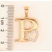 Кулон Xuping колір Позолота 18K "Літера P з серцем" для ланцюжка до 7мм фото №2